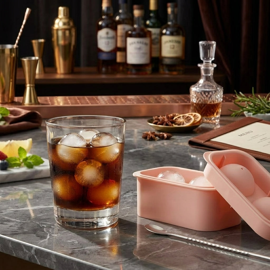 Slow-Melt Round Ice Ball Mold for Whiskey Easy Demold